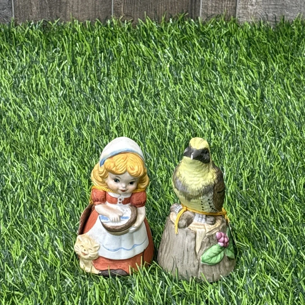 Vintage Ceramic Bell Lot‎ Bird Feathered Friends Adorabelles Girl